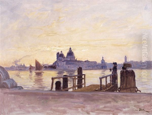 Vue De Venise Oil Painting by Henri Saintin