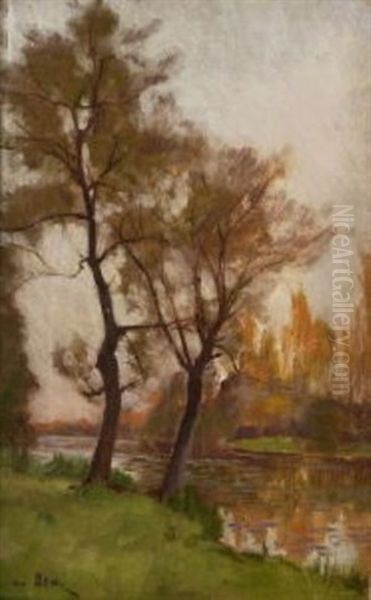 Flusslandschaft Oil Painting by Henri Saintin