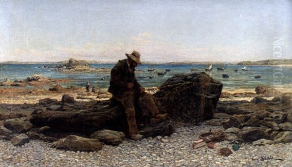 Strandlandskap, Frankrike Oil Painting by Henri Saintin