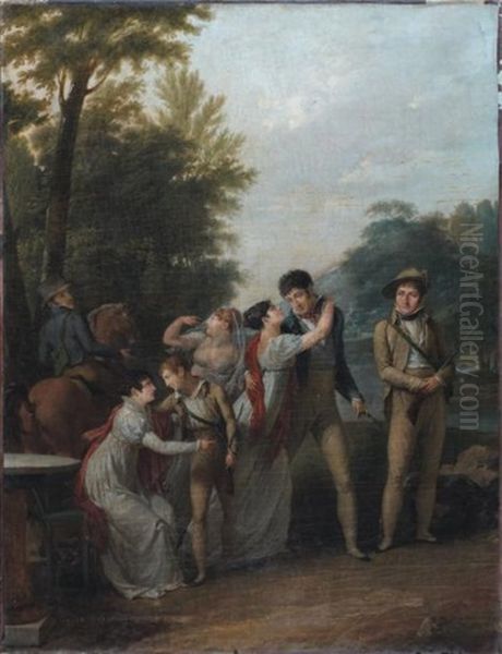 La Famille Du Chasseur Oil Painting by Jean Pierre Saint-Ours