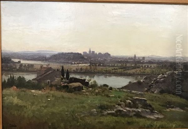 Vue D' Avignon Oil Painting by Jean Marie Saint-Paul