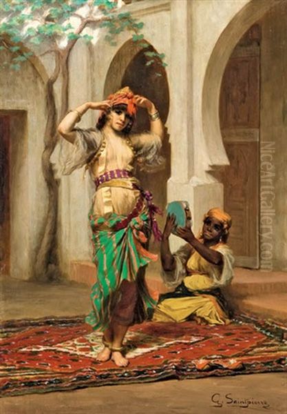 Orientalische Tanzerin Oil Painting by Gaston Casimir Saint-Pierre