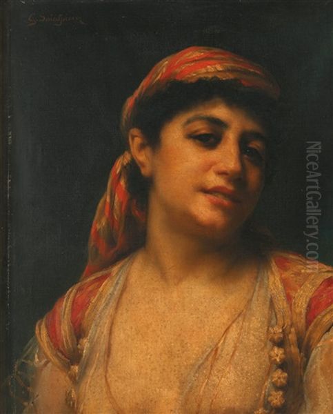 Jeune Femme Orientale Oil Painting by Gaston Casimir Saint-Pierre