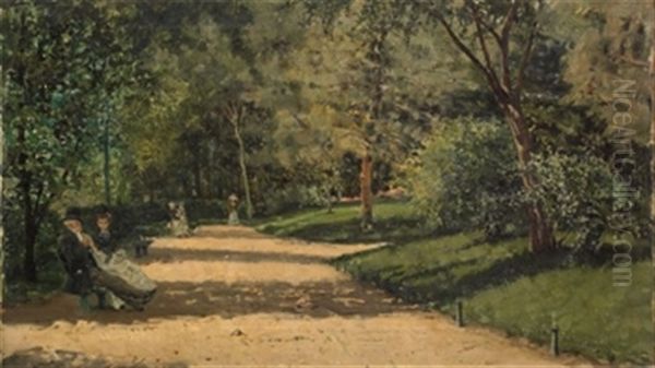 Tarde En El Parque Oil Painting by Casimiro Sainz Y Sainz