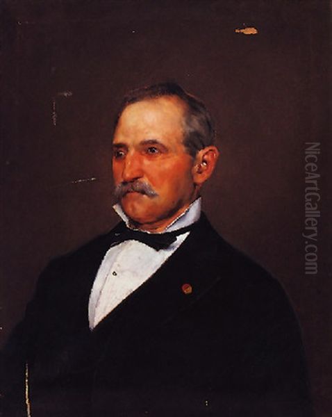 Retrato Del Cunado Del Astista: Miguel De Hoyos Gutierrez Oil Painting by Casimiro Sainz Y Sainz