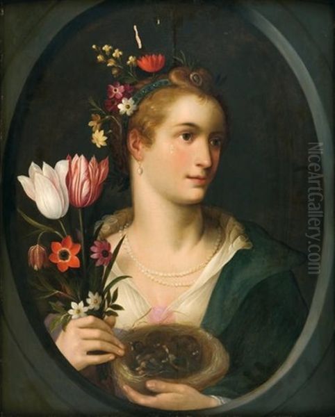 Allegorie Du Printemps Oil Painting by Jean-Baptist de Saive