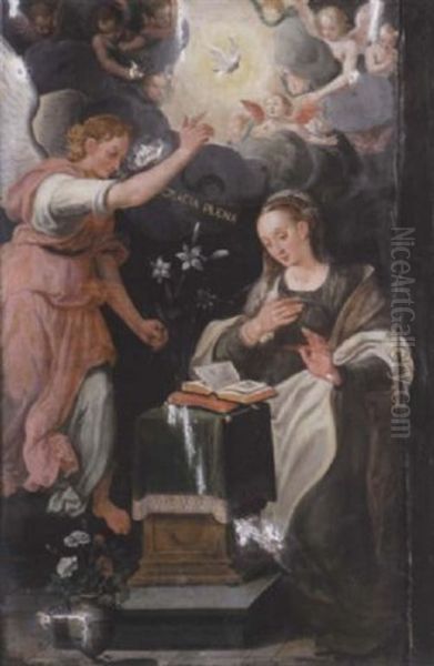 The Annunciation Oil Painting by Jean-Baptist de Saive