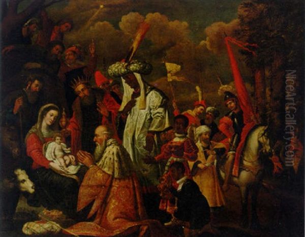 The Adoration Of The Magi Oil Painting by Jean-Baptist de Saive