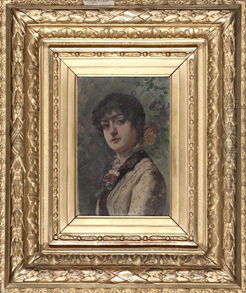 Una Joven Oil Painting by Emilio Sala Frances