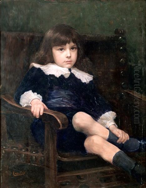 Retrato De Nino Oil Painting by Emilio Sala Frances