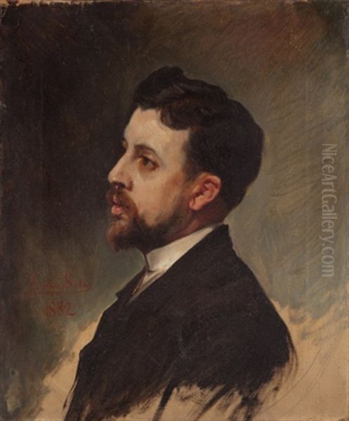 Retrato De Caballero Oil Painting by Emilio Sala Frances