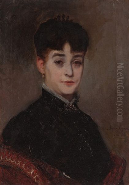 Retrato De Joven Dama Oil Painting by Emilio Sala Frances