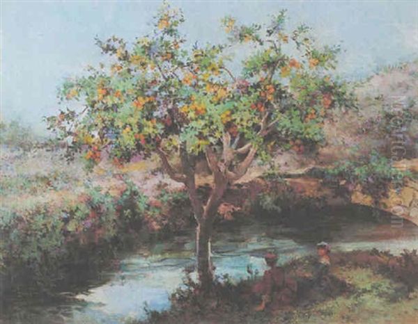 Bajo El Arbol Frutal Oil Painting by Emilio Sala Frances