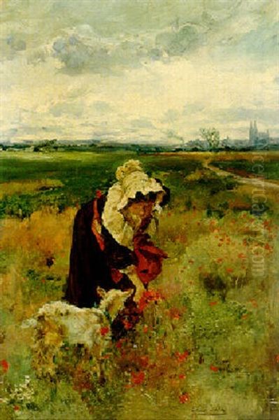 In The Meadow Oil Painting by Emilio Sala Frances