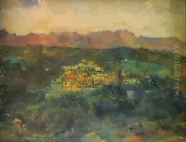 Pueblo De Montana Oil Painting by Emilio Sala Frances