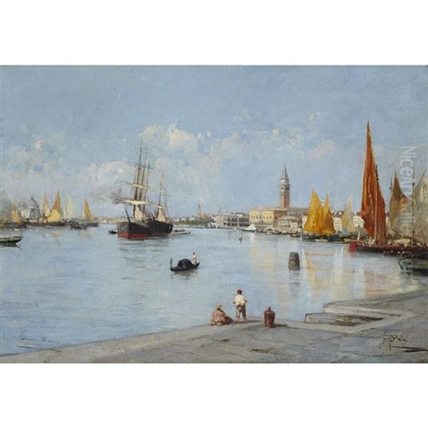 Panorama Venice (grand Canal) Oil Painting by Paolo Sala