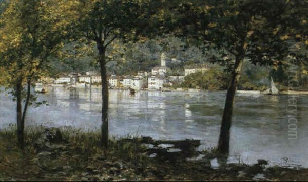 View Of Lake Como Oil Painting by Paolo Sala