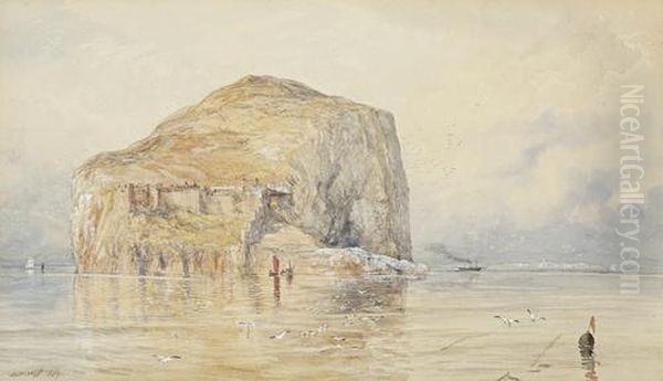 The Bass Rock Oil Painting by Samuel Bough