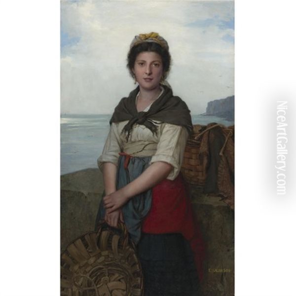 The Fishergirl Oil Painting by Eugenie Alexandrine Marie Salanson