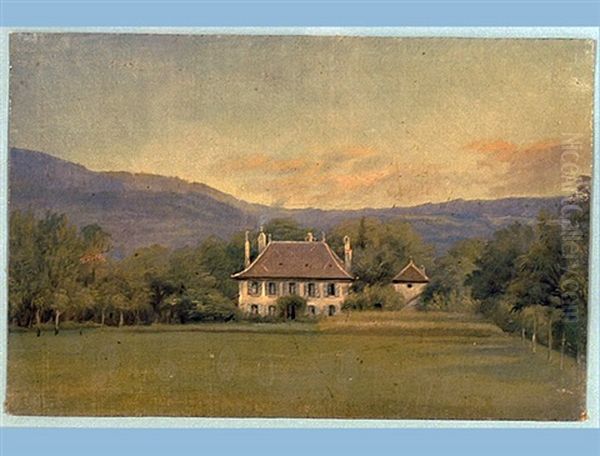 Country Villa Oil Painting by Friedrich Salathe