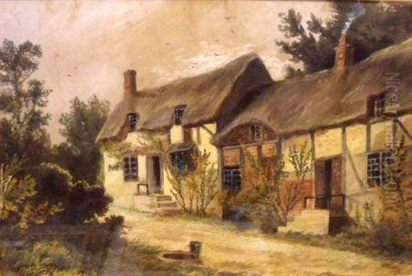 Ann Hathaway's Cottage Oil Painting by Samuel Bough