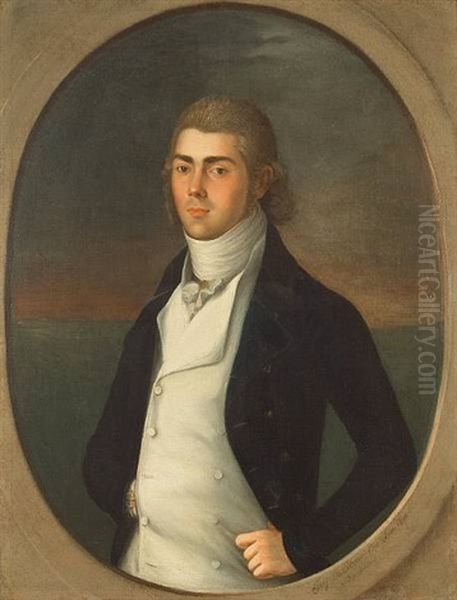 Portrait Of Abraham Kortright Brasher, New Orleans Oil Painting by Jose Francisco Xavier de Salazar y Mendoza