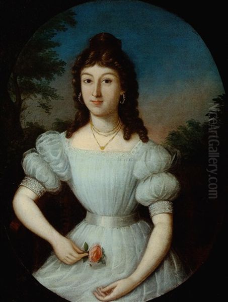 Portrait Of Louise Duralde Oil Painting by Jose Francisco Xavier de Salazar y Mendoza