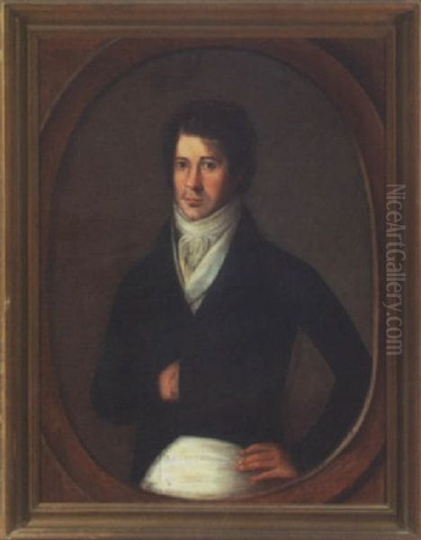 Portrait Of A Bristol, Rhode Island Gentleman, Allen Munro (?), Merchant Mariner Oil Painting by Jose Francisco Xavier de Salazar y Mendoza