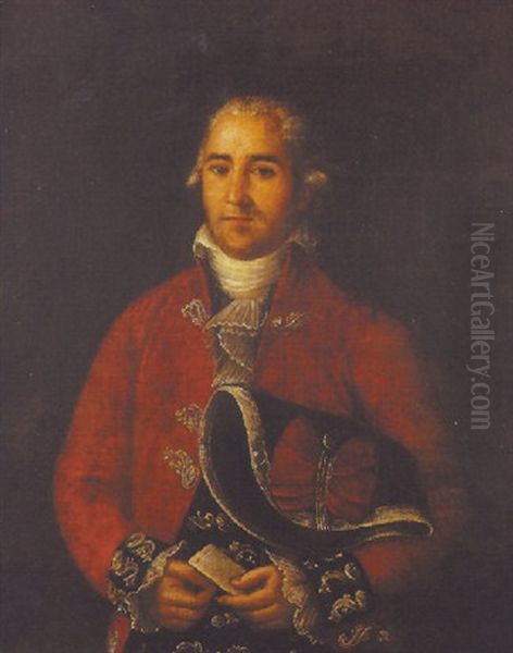 Portrait Of A Spanish Colonial Louisiana Gentleman Oil Painting by Jose Francisco Xavier de Salazar y Mendoza