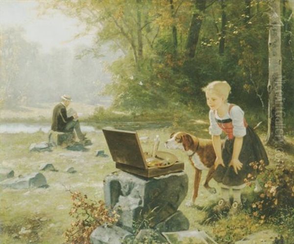 Die Kunstfreundin Oil Painting by Hubert Salentin