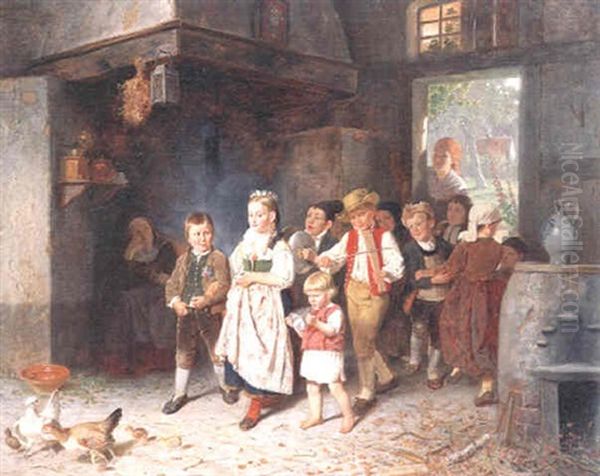 Der Kinderbrautzug Oil Painting by Hubert Salentin