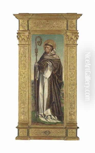 Saint Bernard Of Clairvaux Oil Painting by Antonio de Saliba