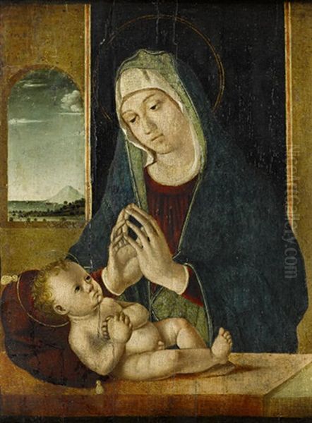 The Madonna And Child Oil Painting by Antonio de Saliba