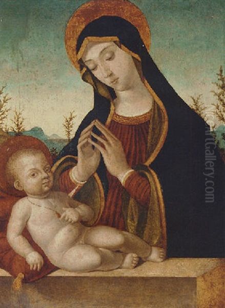 The Madonna And Child Oil Painting by Antonio de Saliba