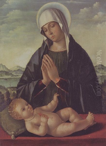 The Madonna And Child Oil Painting by Antonio de Saliba