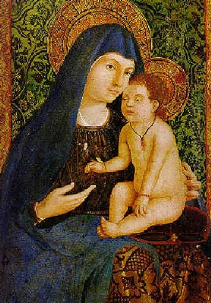 Madonna And Child Oil Painting by Antonio de Saliba