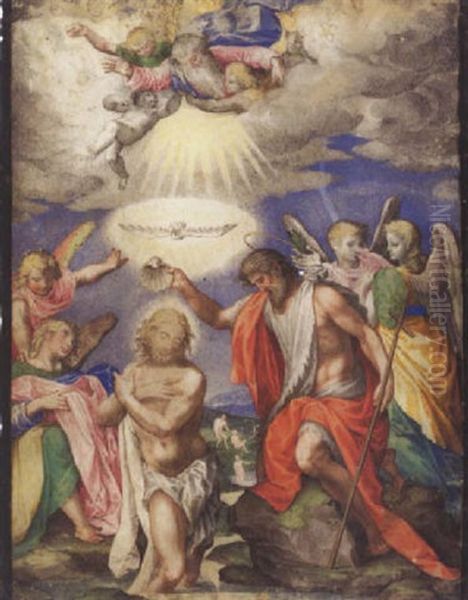 Die Taufe Christi Oil Painting by Ventura Salimbeni