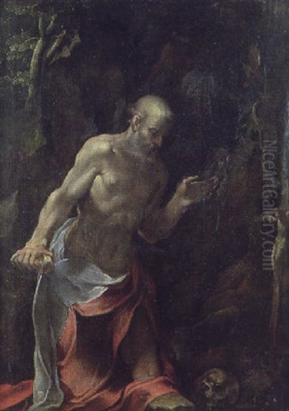 Saint Jerome Oil Painting by Ventura Salimbeni