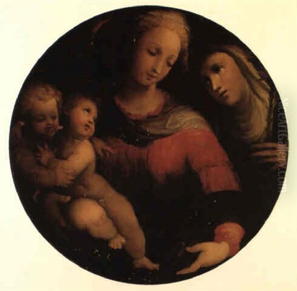 The Madonna And Child With The Infant St. John The Baptist And St. Catherine Oil Painting by Ventura Salimbeni