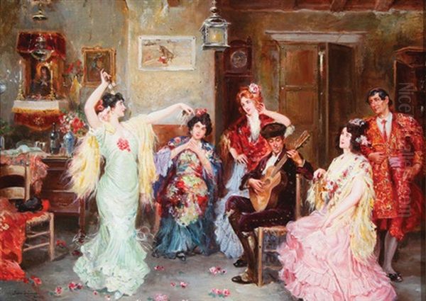 Flamenco Dancers Oil Painting by Juan Pablo Salinas