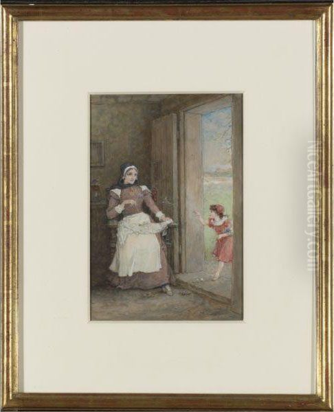 Pearl Entering Doorway Oil Painting by George Henry Boughton