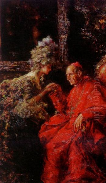 The Cardinal's Visit Oil Painting by Juan Pablo Salinas