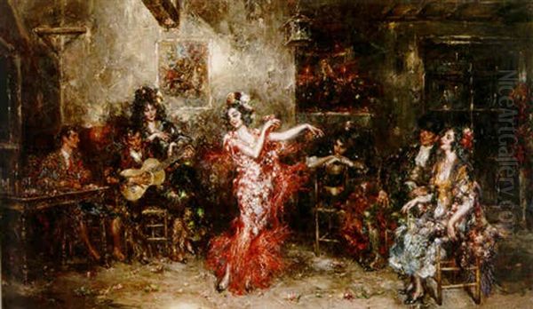 Flamenco Dancing Oil Painting by Juan Pablo Salinas