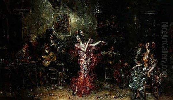 Flamenco Dancing Oil Painting by Juan Pablo Salinas