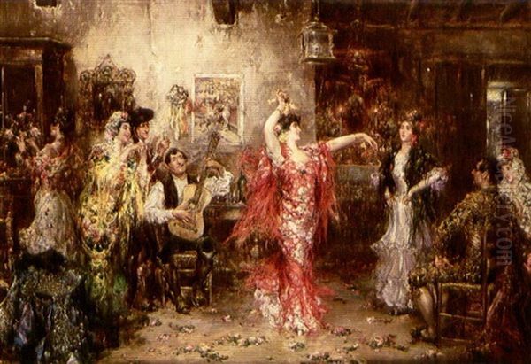 Dancing In The Tavern Oil Painting by Juan Pablo Salinas