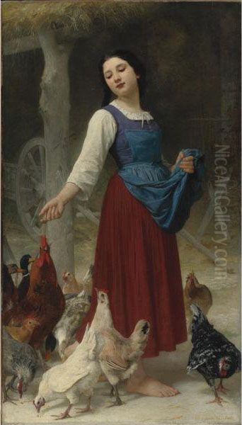 The Farmer's Daughter Oil Painting by Elizabeth Jane Gardner Bouguereau