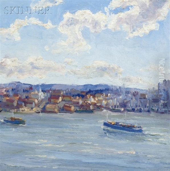 Connecticut Harbor Oil Painting by Paul E. Saling