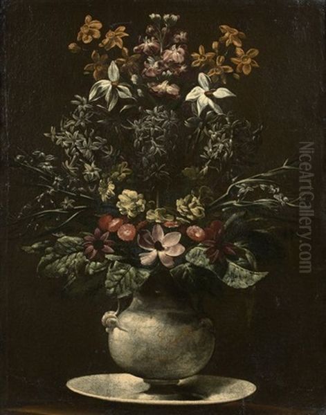 Vase De Fleurs Oil Painting by Tommaso Salini