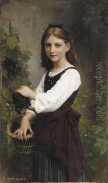 A Young Girl Oil Painting by Elizabeth Jane Gardner Bouguereau