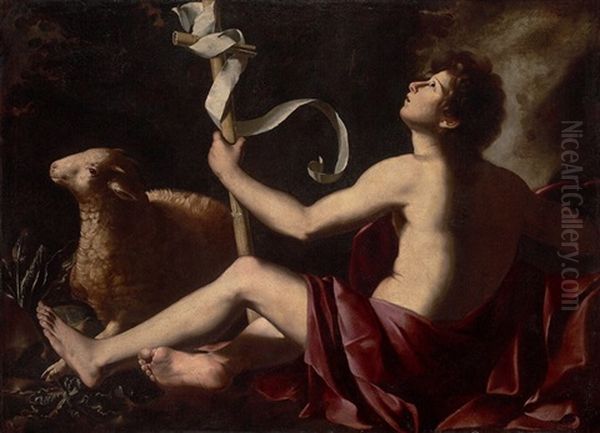 Saint John The Baptist With The Lamb Of God Oil Painting by Tommaso Salini